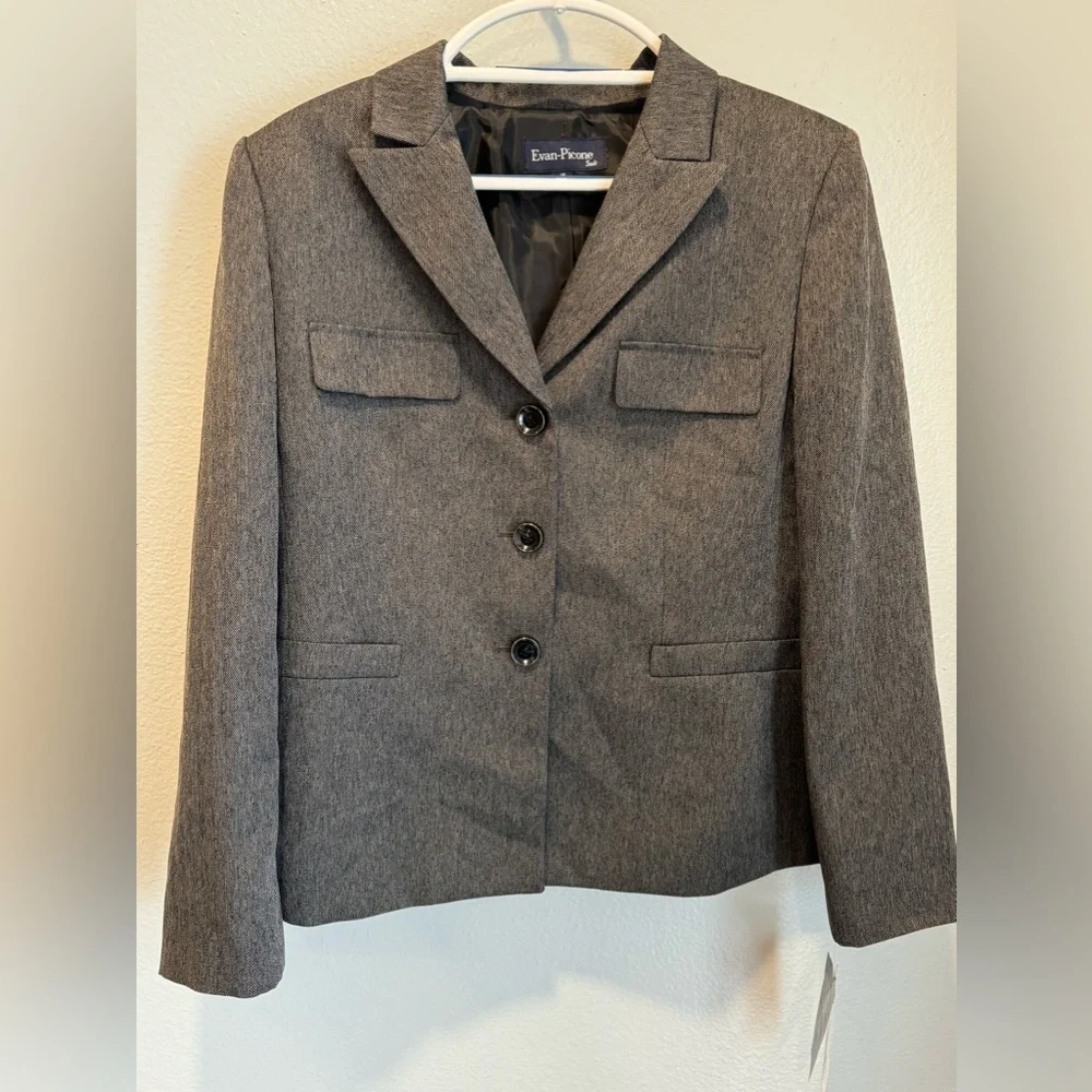 Evan-Picone Grey Riding High Blazer Jacket NWT 16